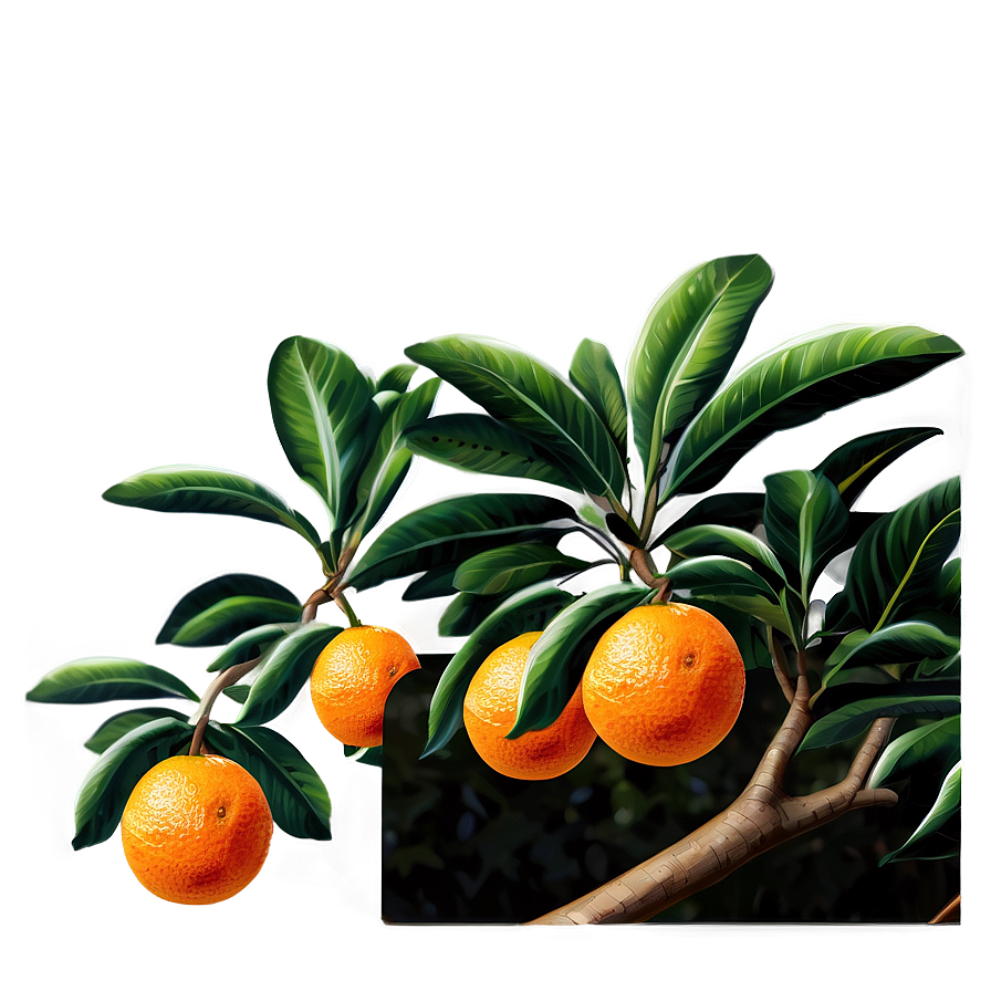 Orange Tree Illustration Png 06132024 PNG Image