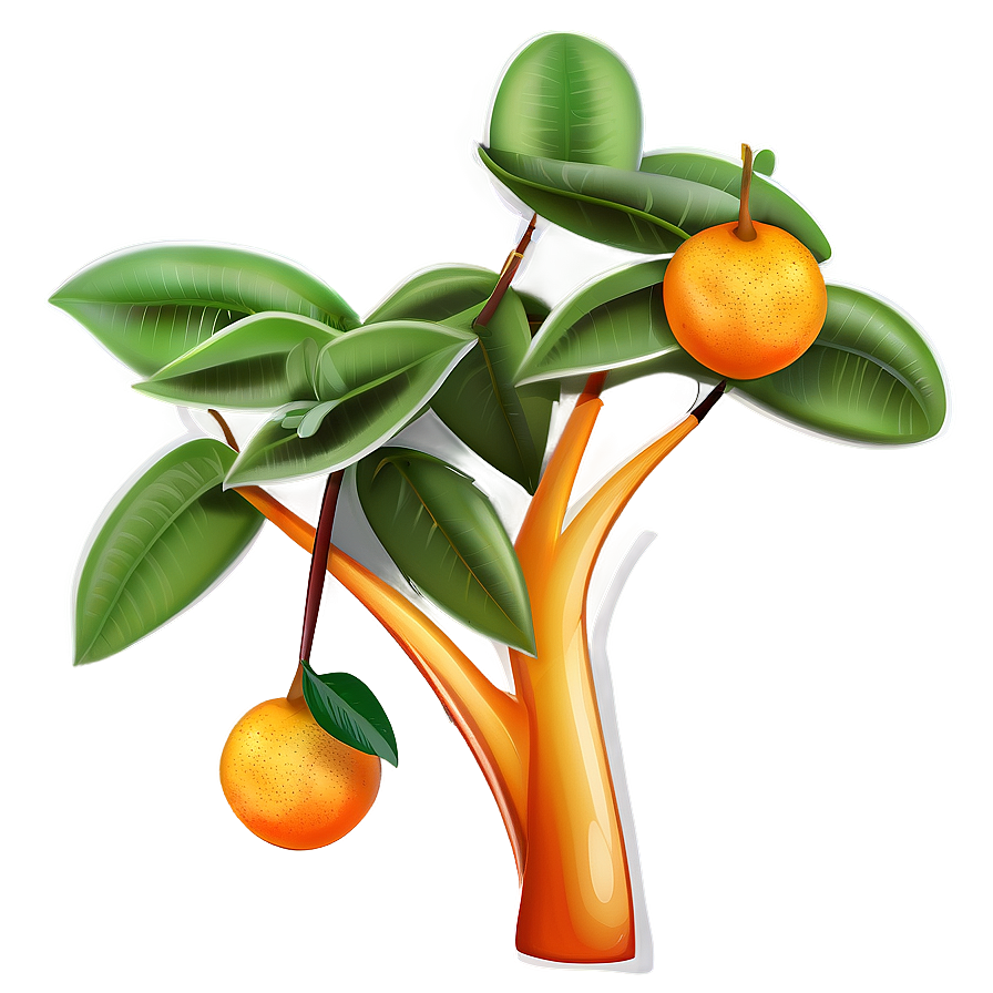 Orange Tree Illustration Png Vvq PNG Image