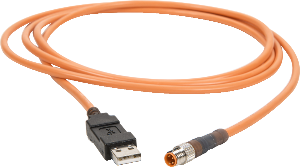 Orange U S B Cablewith D C Power Connector PNG Image