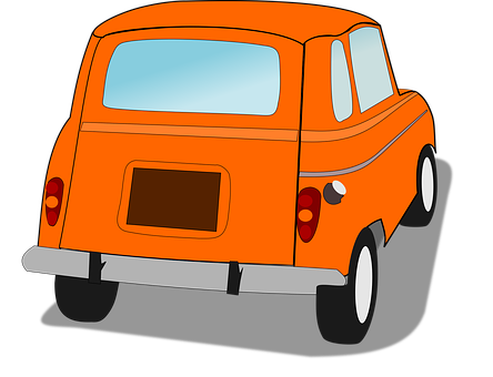 Orange Vintage Car Cartoon Illustration PNG Image