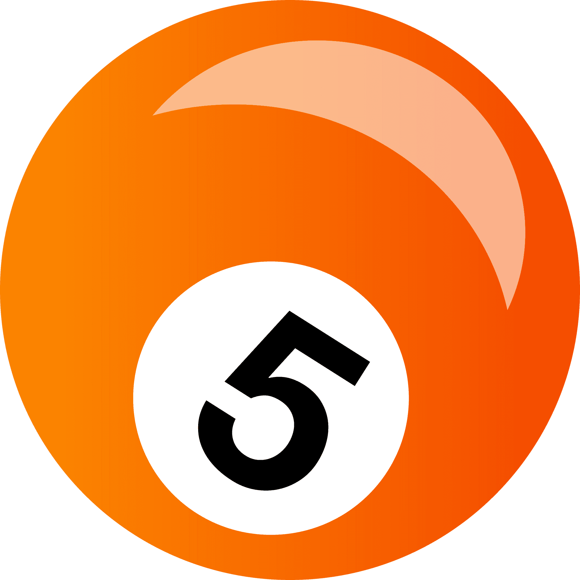 Orange5 Ball Snooker PNG Image