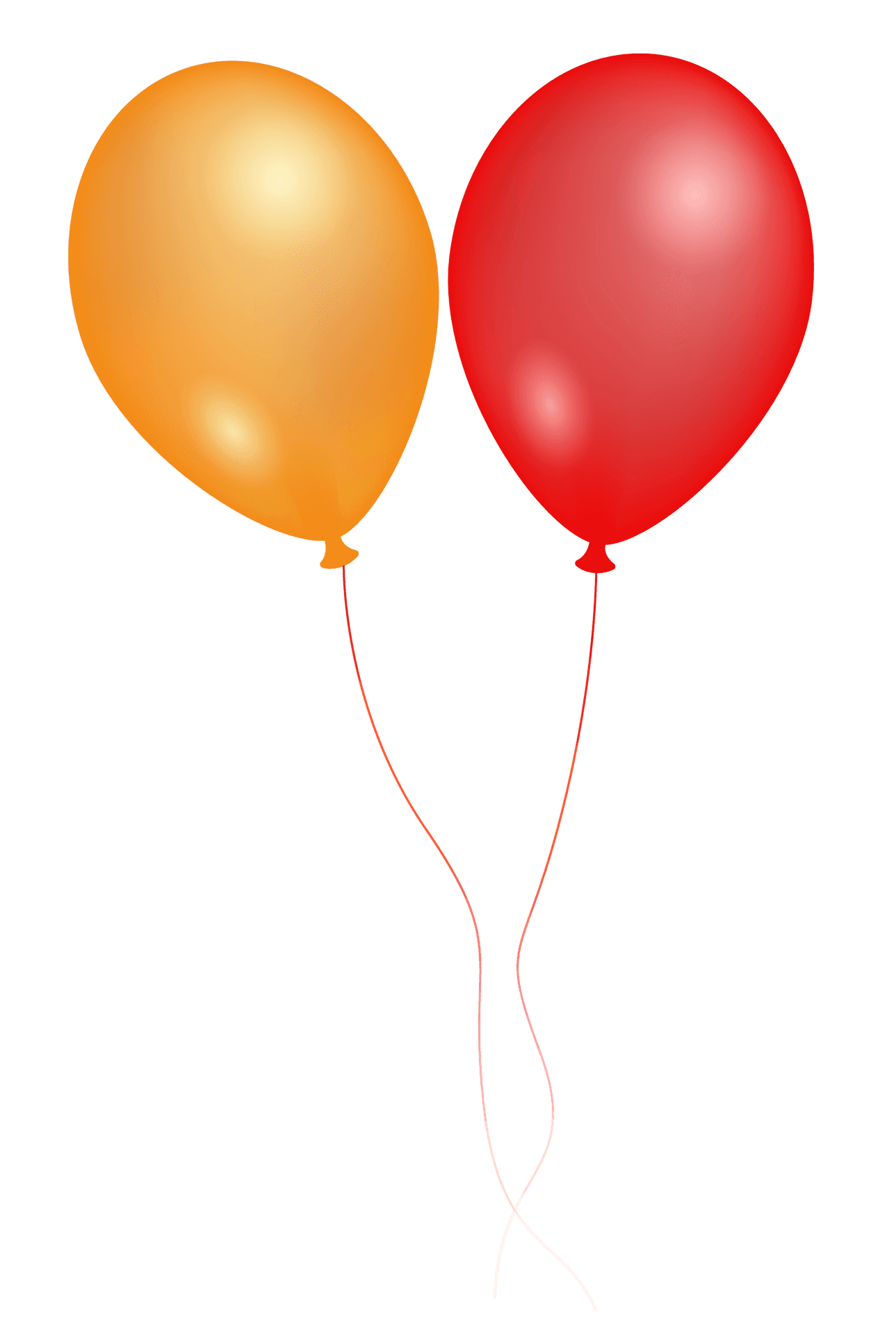 Orangeand Red Balloons PNG Image