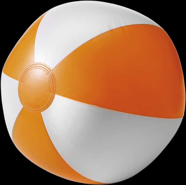 Orangeand White Beach Ball PNG Image