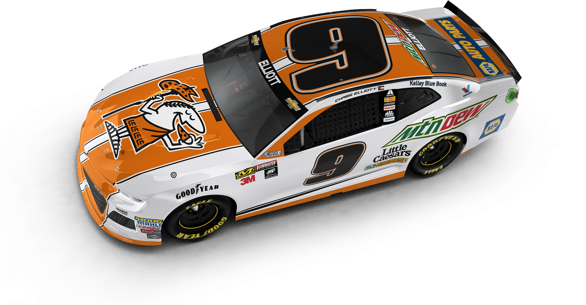 Orangeand White Race Car Number9 PNG Image