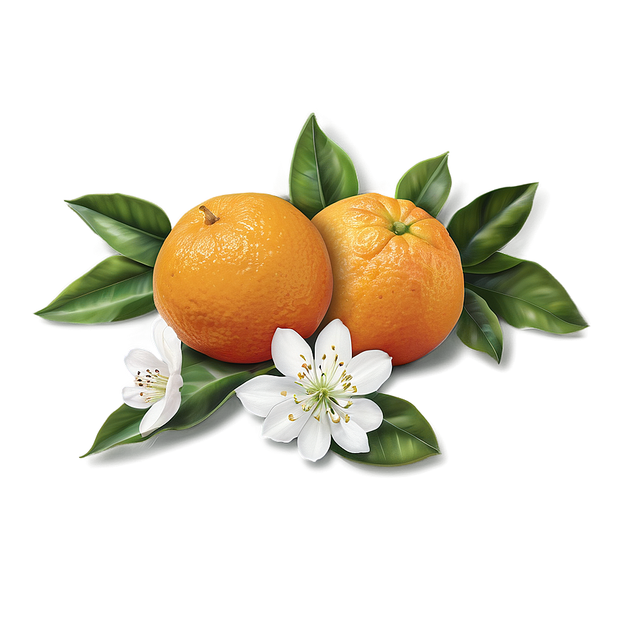 Oranges And Blossoms Png Cel PNG Image