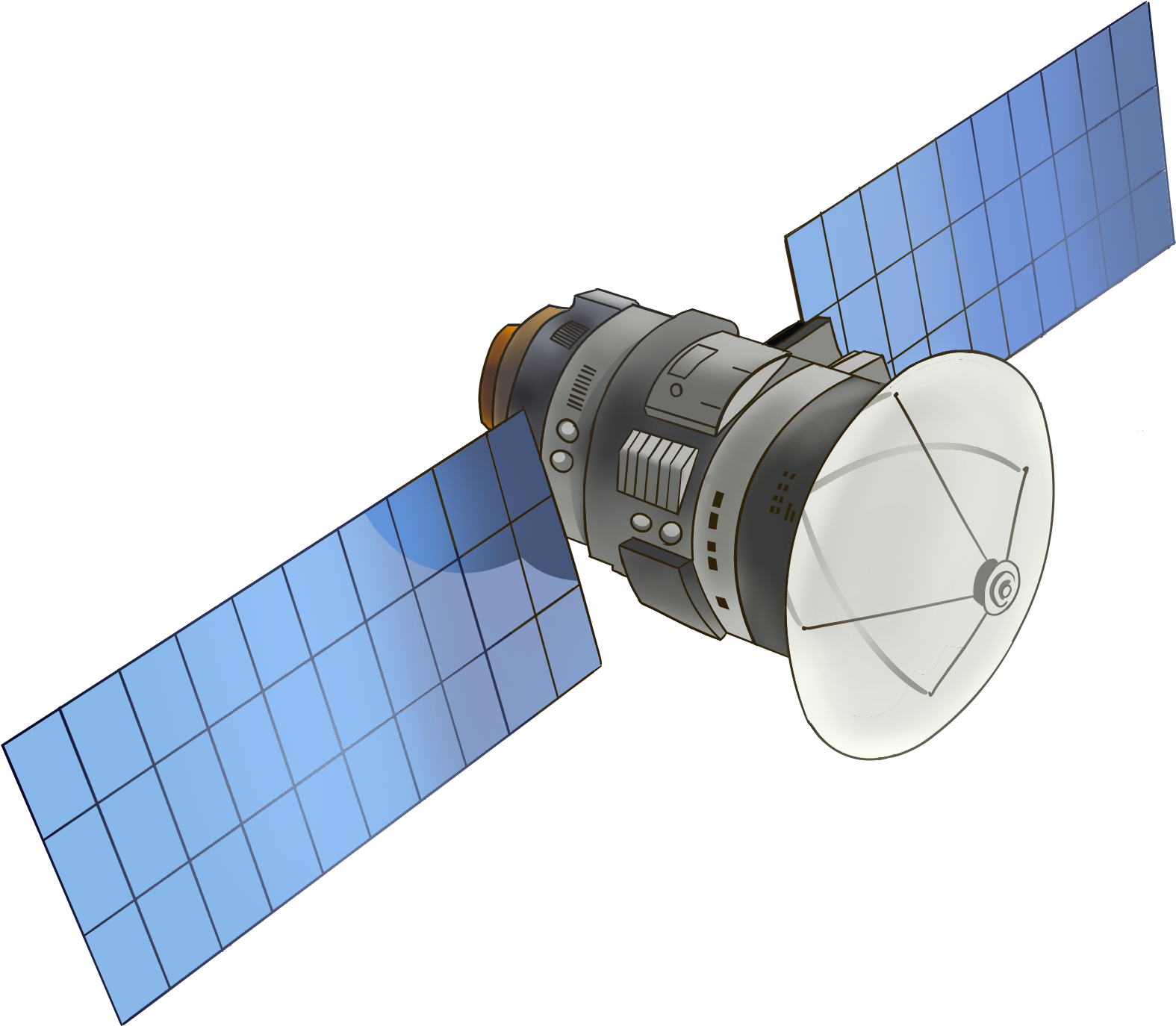 Orbiting Satellite Illustration PNG Image