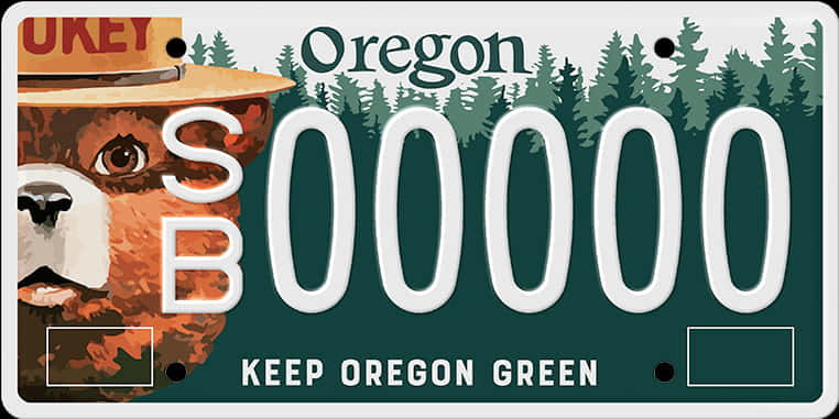 Oregon Keep Green License Plate PNG Image