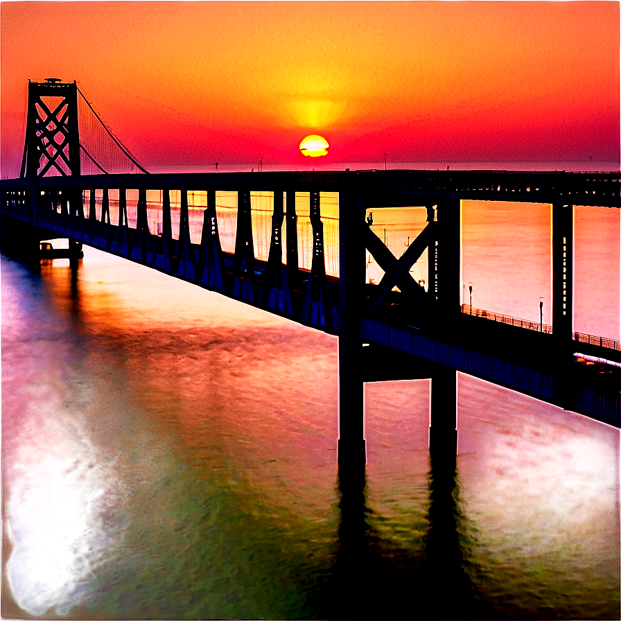 Oresund Bridge Sunset Png Mtg PNG Image