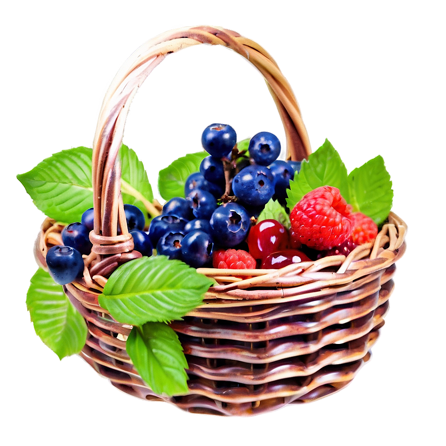 Organic Berries Basket Png Yfi PNG Image