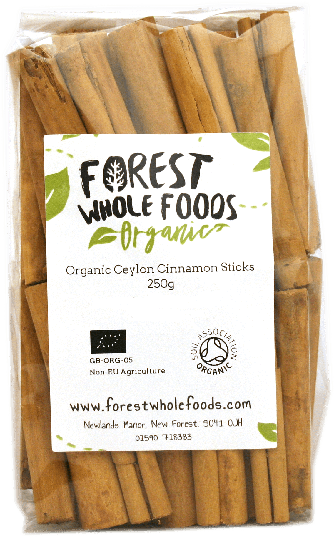 Organic Ceylon Cinnamon Sticks250g Packaging PNG Image