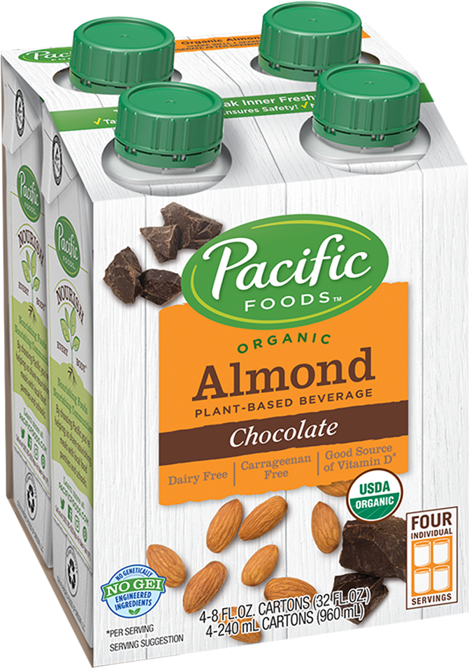 Organic Chocolate Almond Milk Pack PNG Image