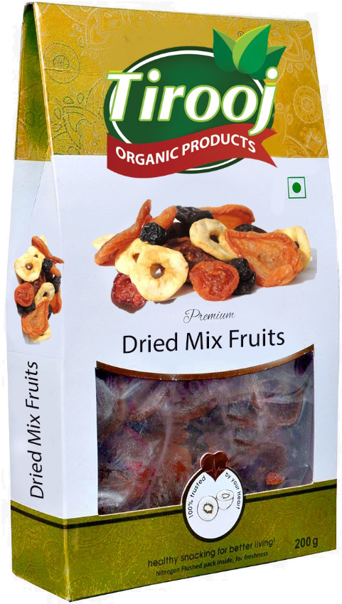 Organic Dried Mix Fruits Packaging PNG Image