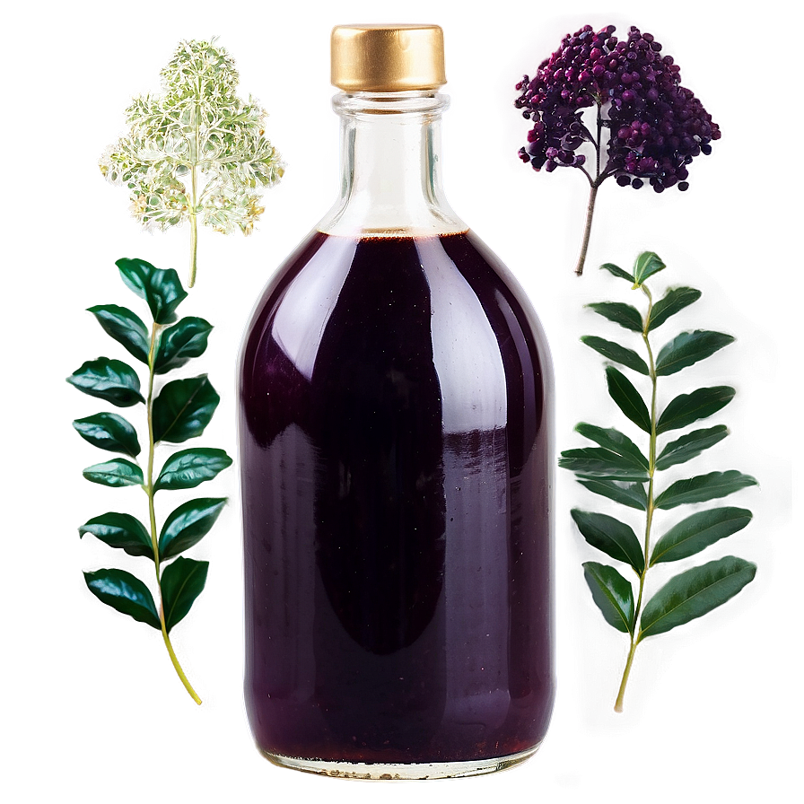 Organic Elderberry Syrup Bottle Png Lhp PNG Image