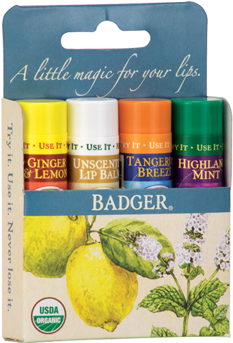 Organic Lip Balm Variety Pack Badger PNG Image