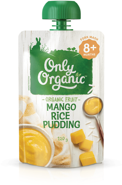 Organic Mango Rice Pudding Packaging PNG Image