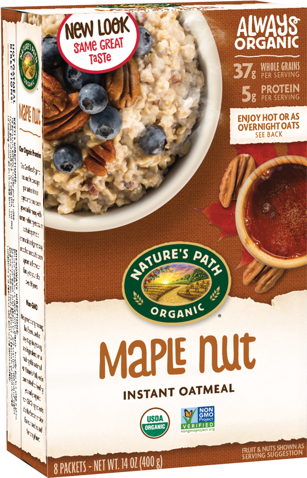 Organic Maple Nut Oatmeal Packet PNG Image