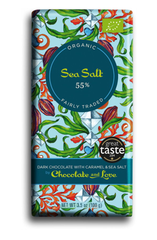 Organic Sea Salt Dark Chocolate Bar PNG Image