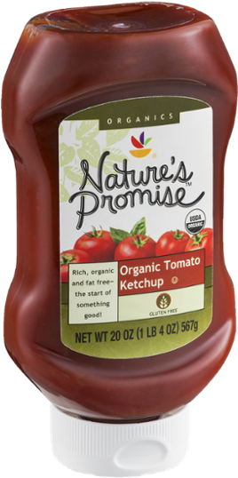 Organic Tomato Ketchup Bottle PNG Image