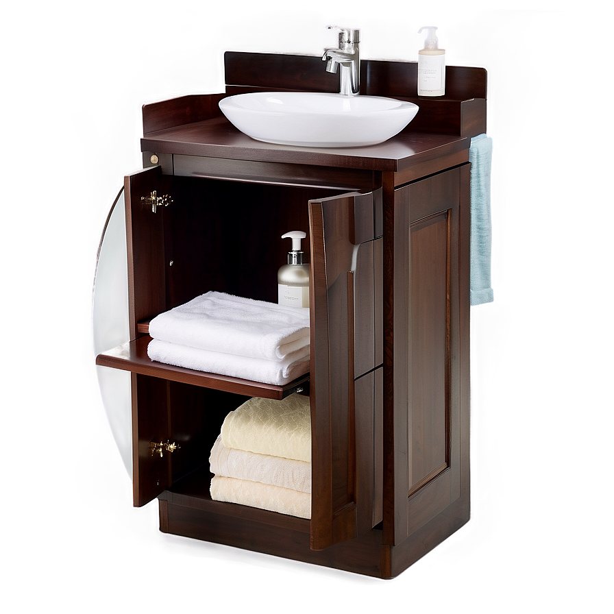 Organized Bathroom Vanity Cabinet Png 06212024 PNG Image