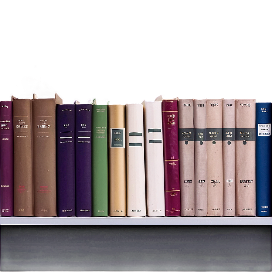 Organized Books On Shelf Png Iau82 PNG Image