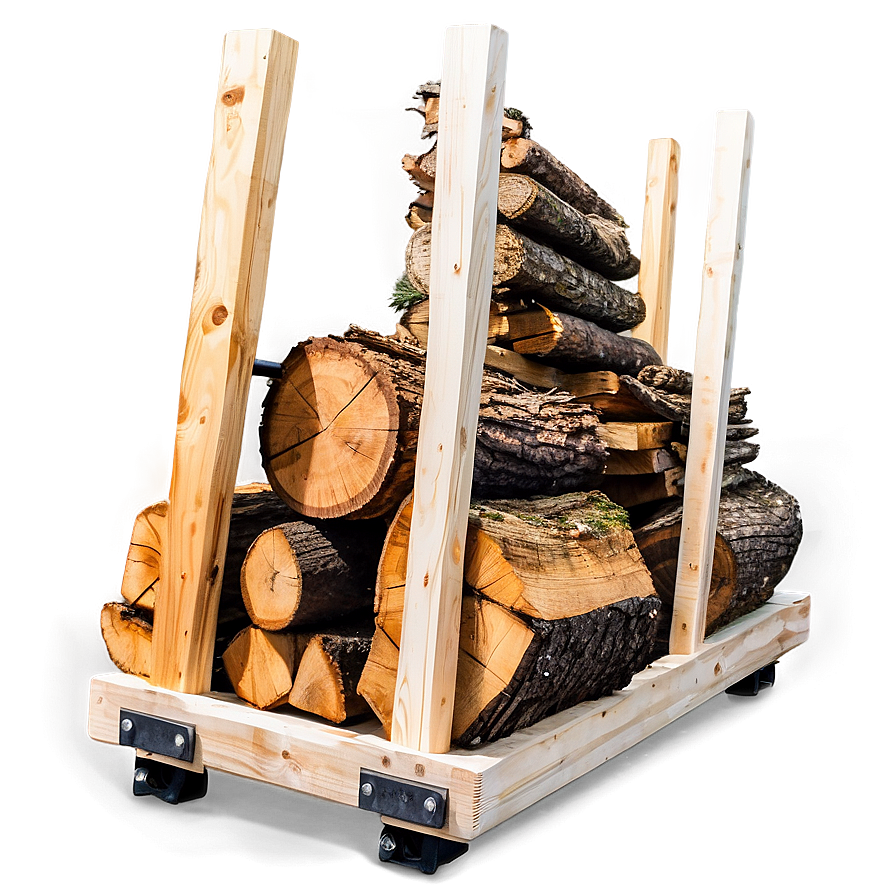 Organized Firewood Storage Rack Png Vfb52 PNG Image