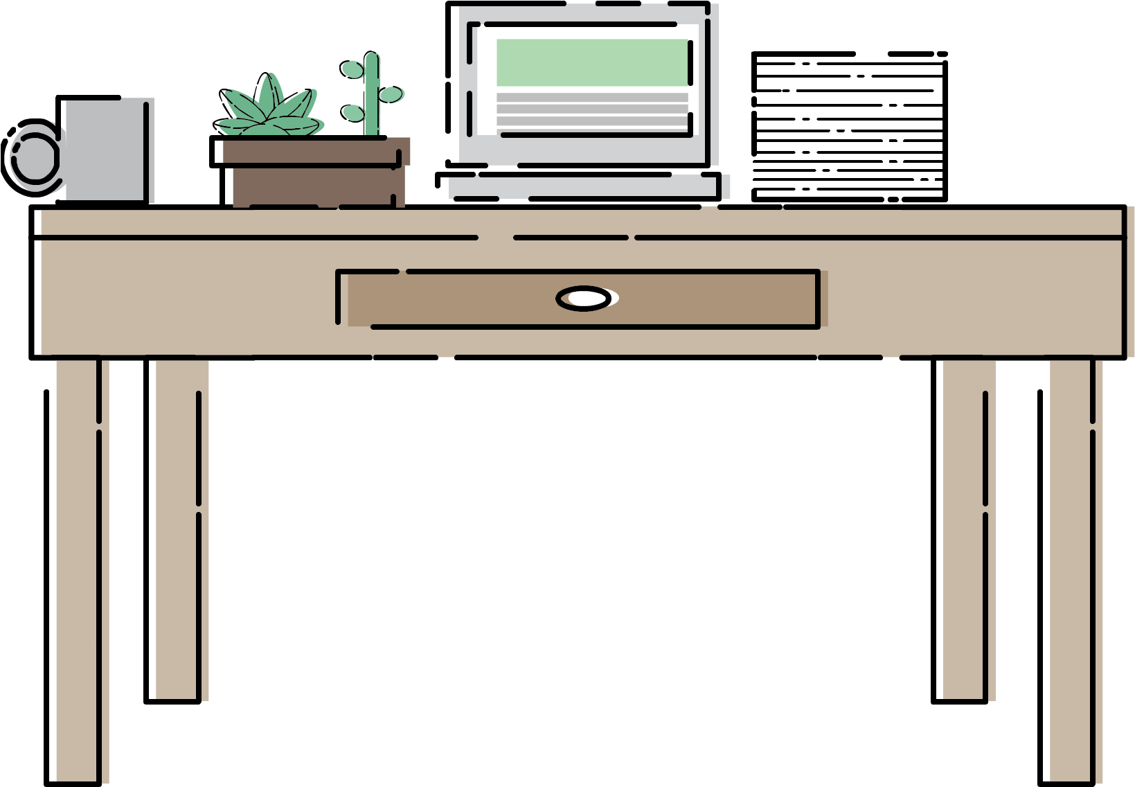 Organized Workstation Vector Illustration PNG Image