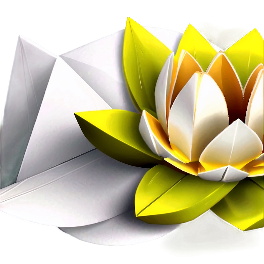 Origami Lotus Flower Elegance Png Dtg PNG Image