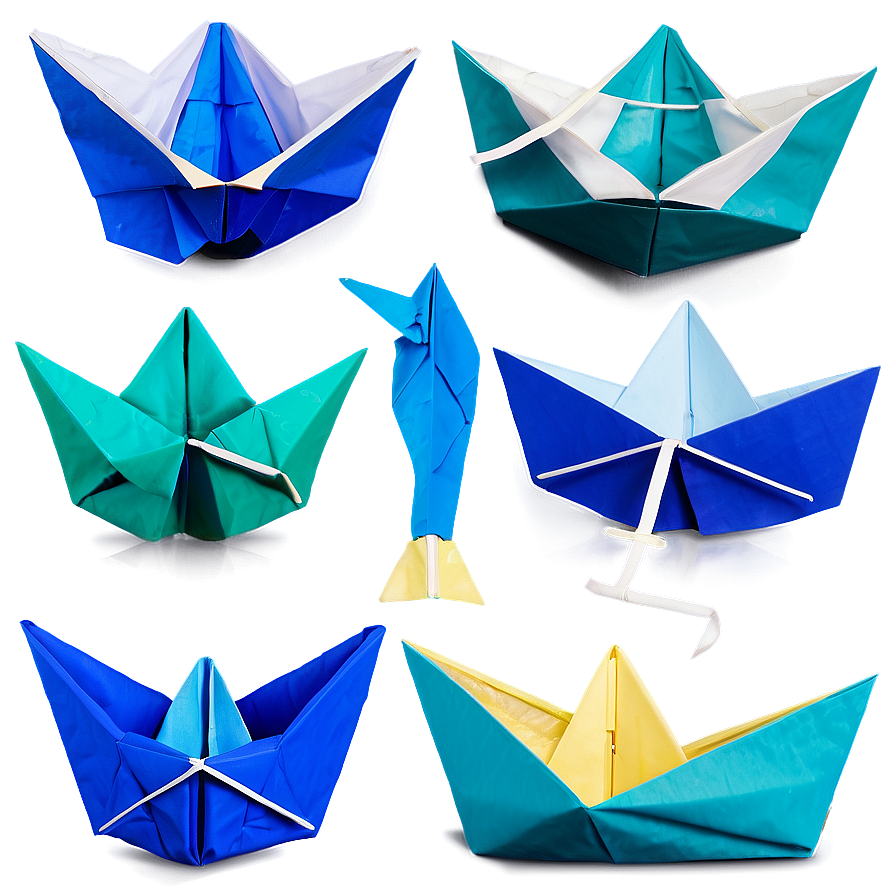 Origami Paper Boat Set Png Gqa PNG Image