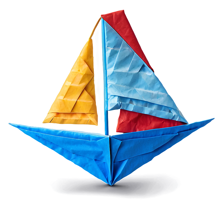 Origami Sailboat Seascape Png Bwb PNG Image