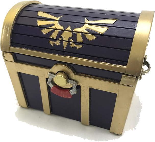 Ornate Black Gold Treasure Chest PNG Image