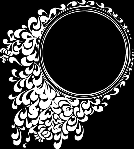 Ornate Blackand White Frame Design PNG Image