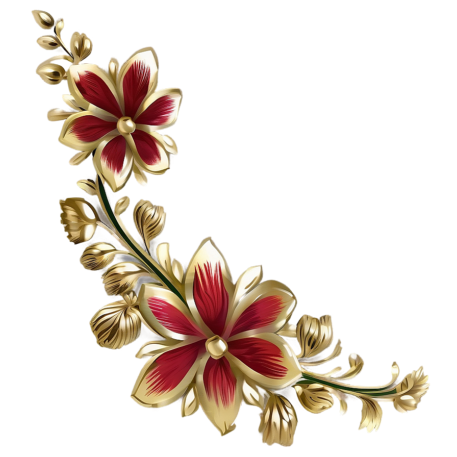 Ornate Floral Corner Decoration Png 28 PNG Image