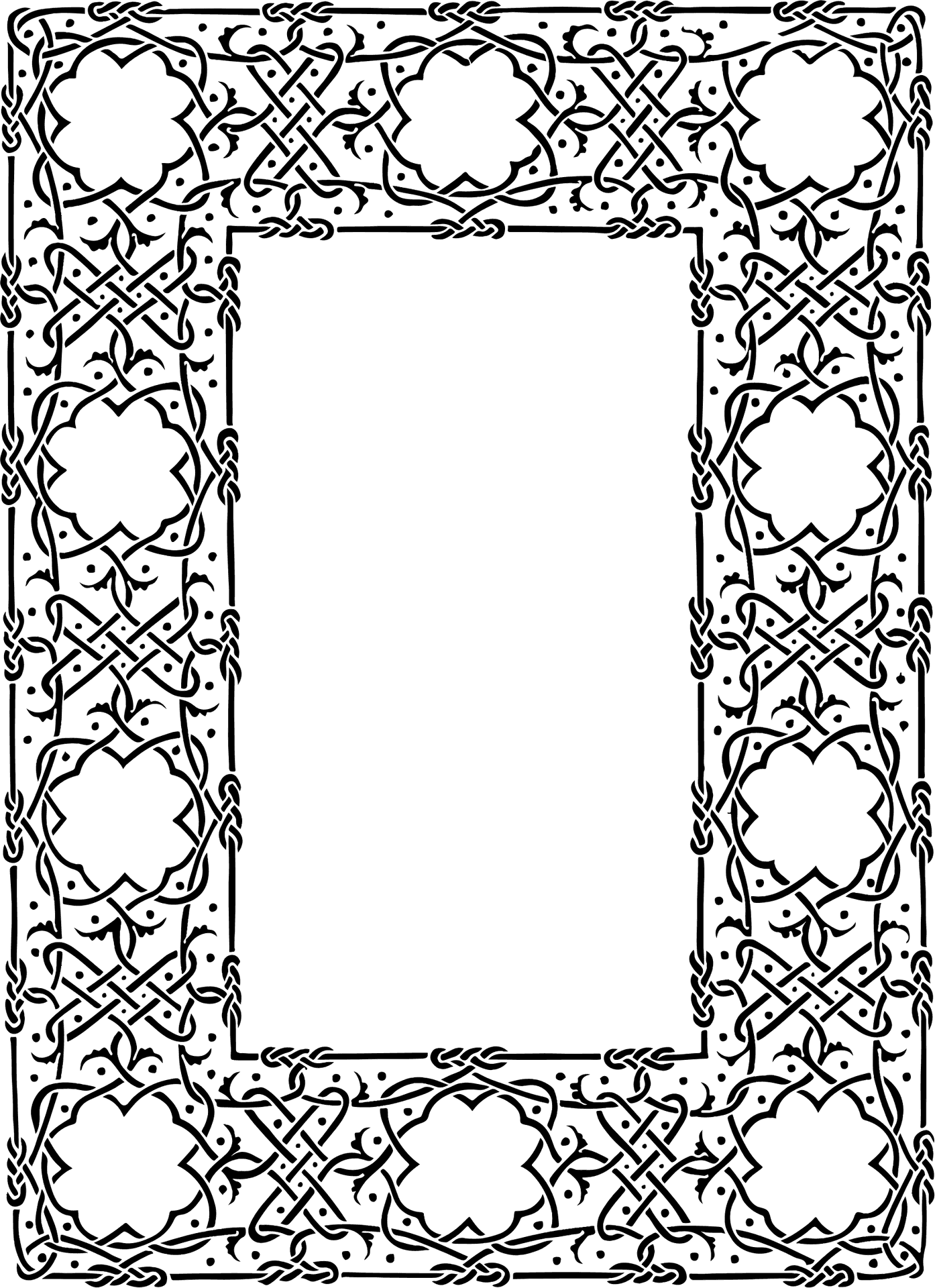 Ornate Frame Black Rectangle PNG Image