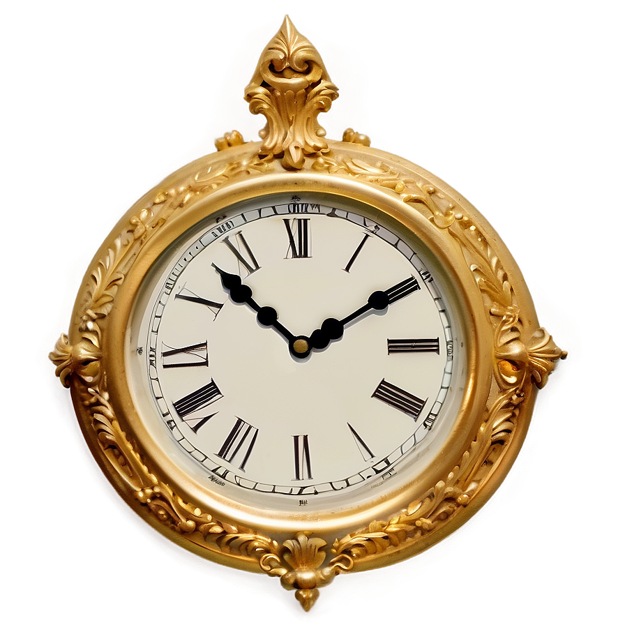 Ornate Gold Clock Png Myn PNG Image