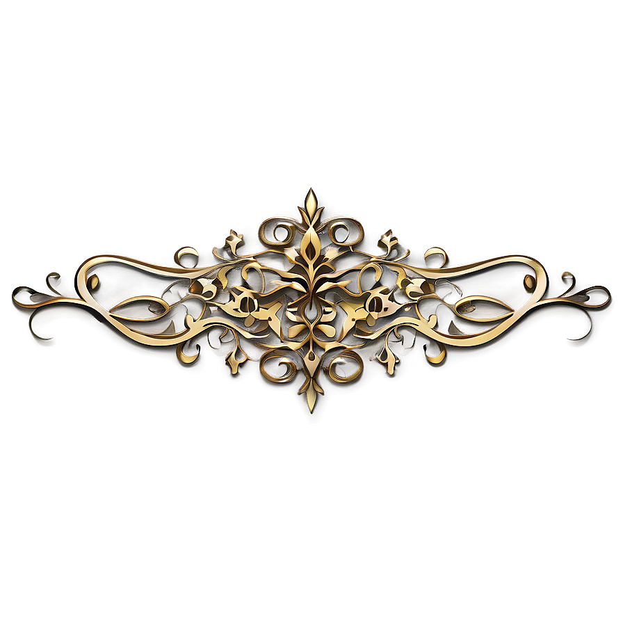 Ornate Golden Flourish Vector PNG Image