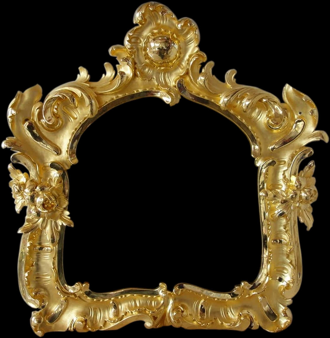 Ornate Golden Frame Design PNG Image