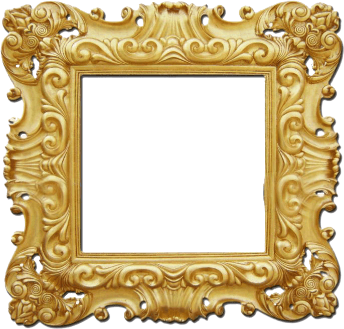 Ornate Golden Frame Empty PNG Image