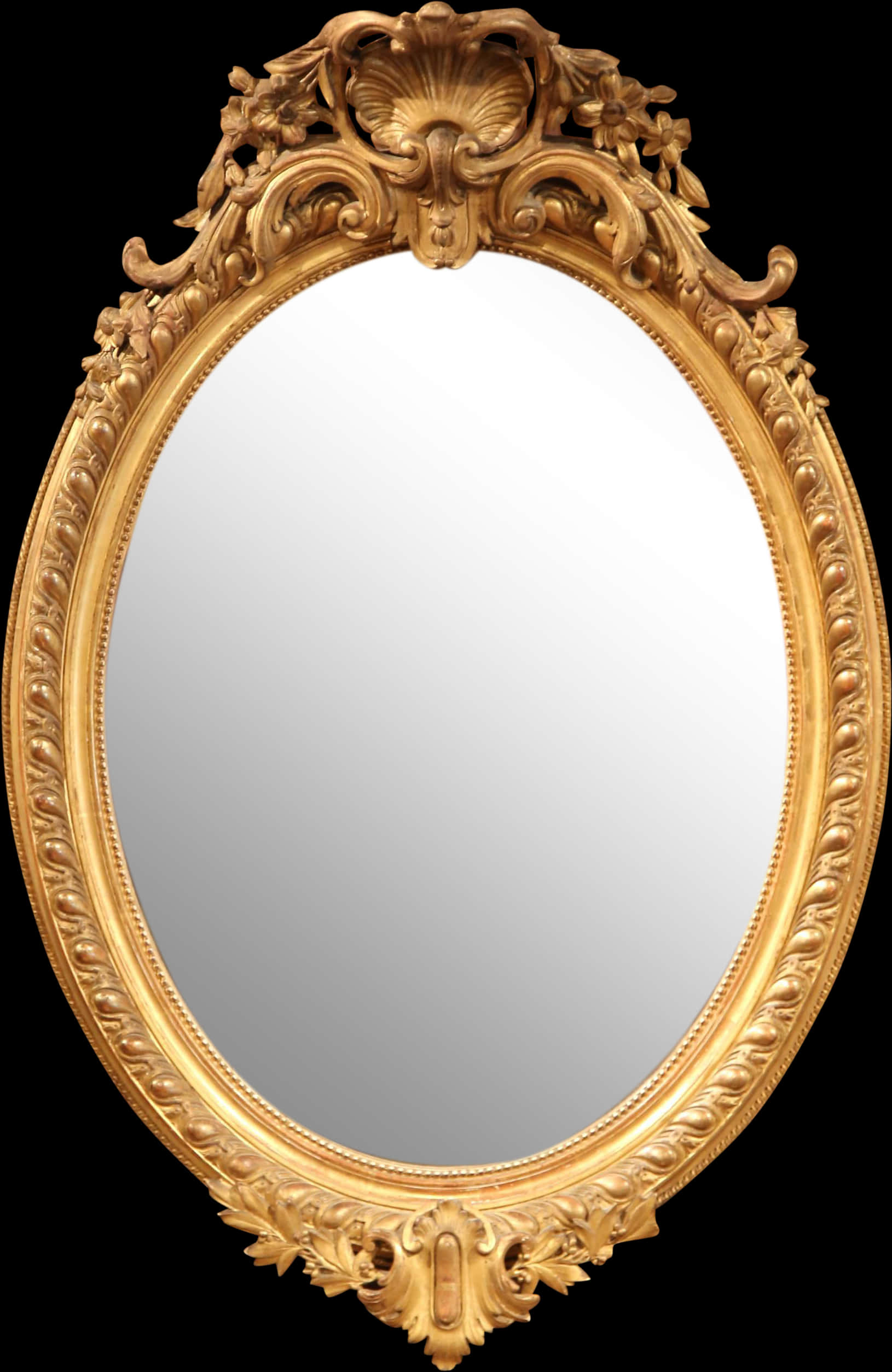 Ornate Golden Frame Mirror.jpg PNG Image