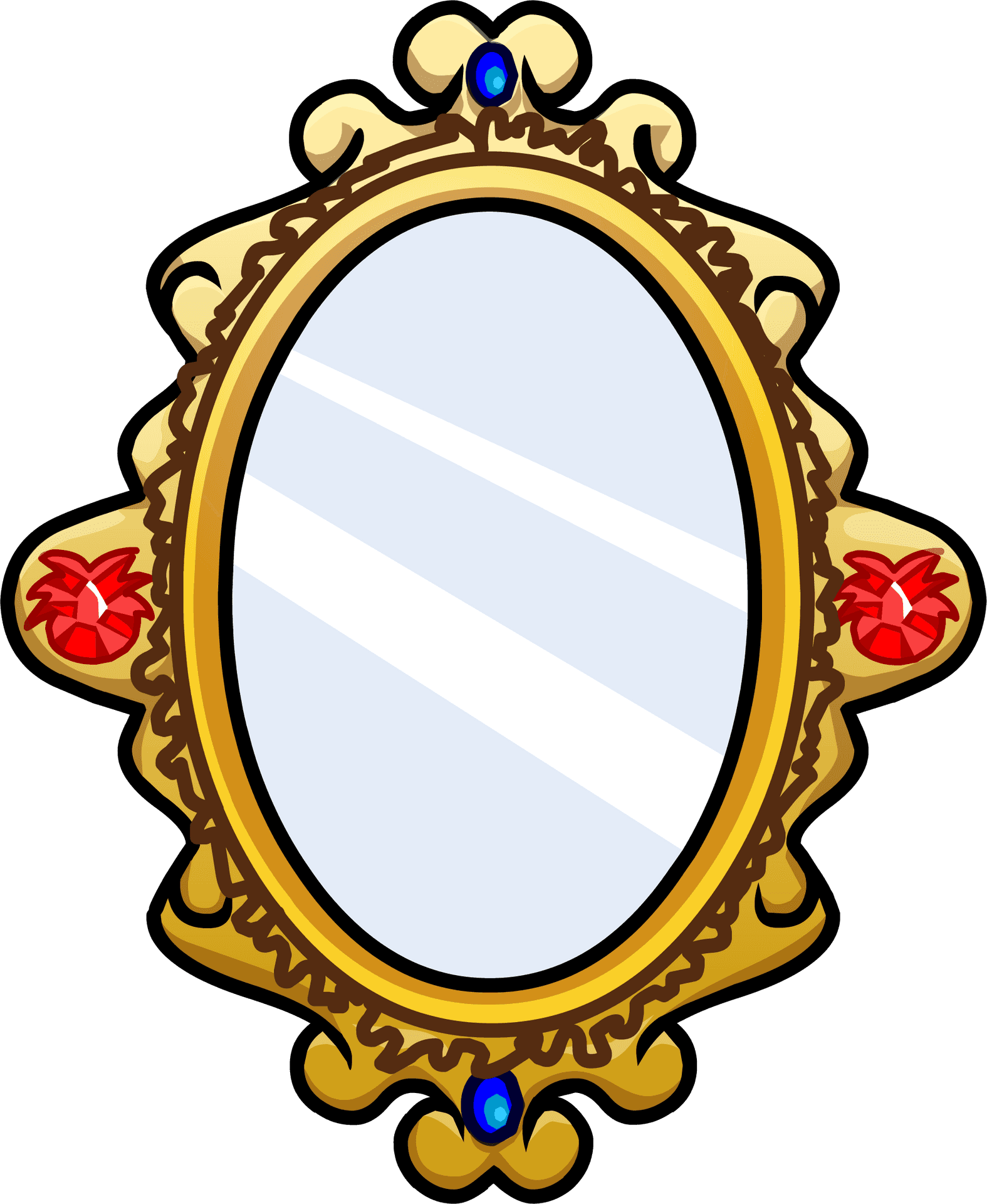 Ornate Golden Mirror Clipart PNG Image