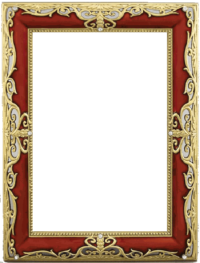 Ornate Golden Red Frame PNG Image