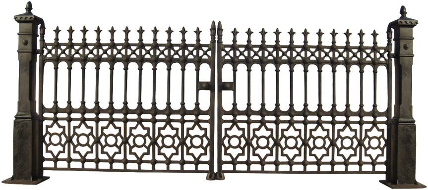 Ornate Iron Gate Design PNG Image