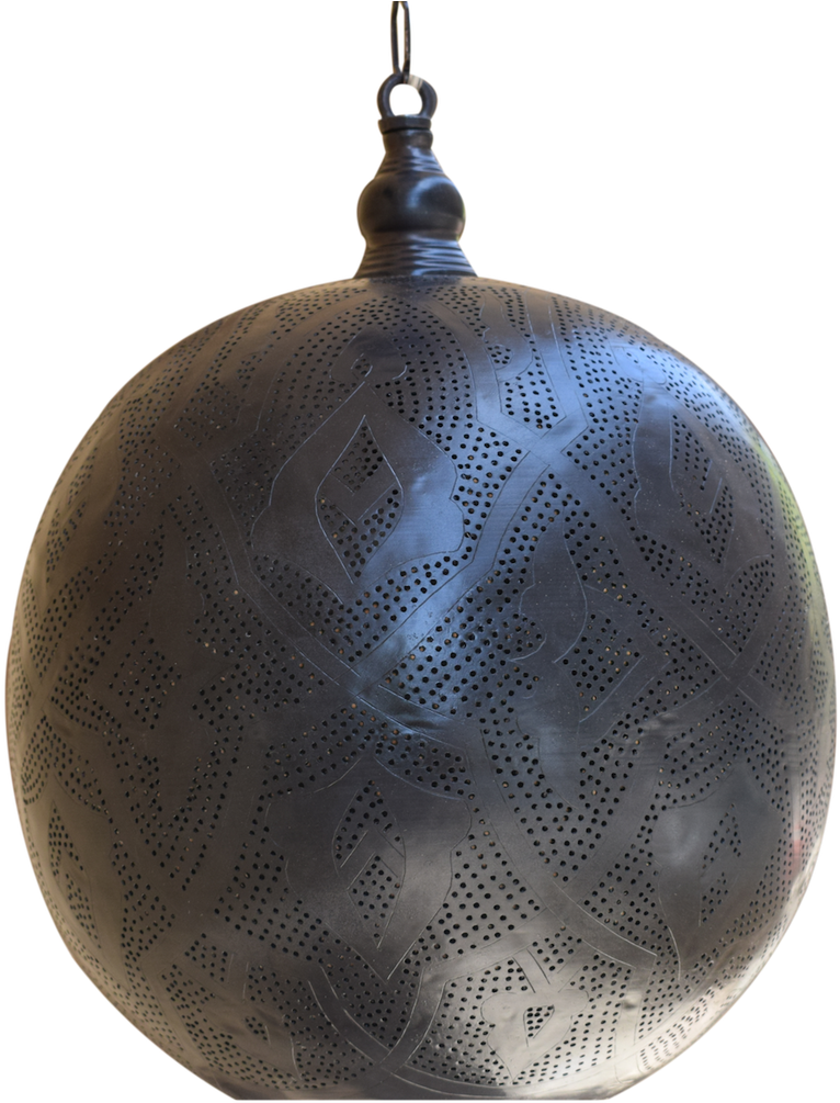 Ornate Metal Hanging Lamp PNG Image