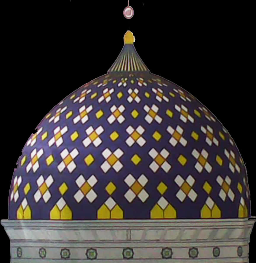 Ornate Mosque Dome Night Sky PNG Image