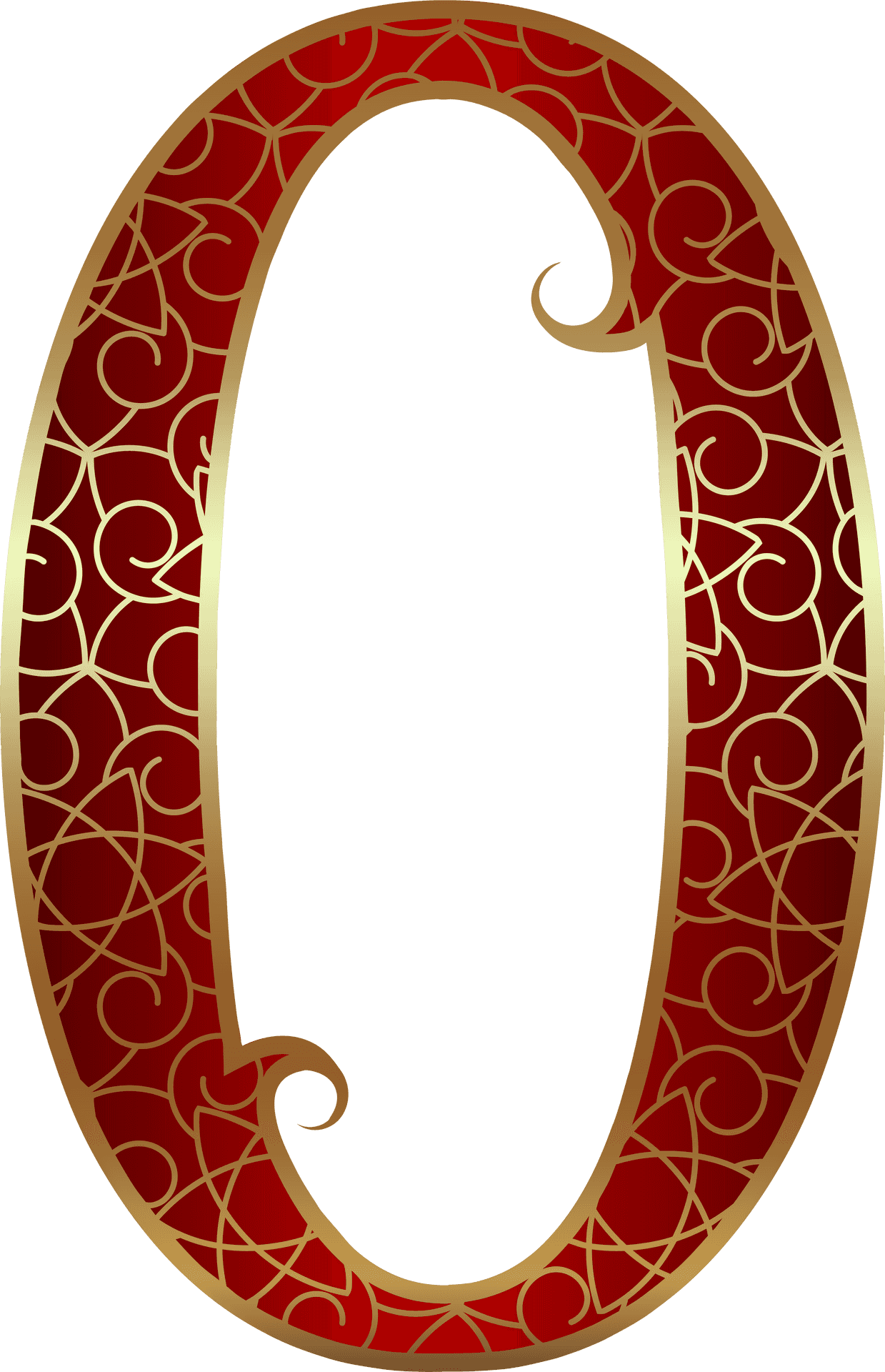 Ornate Number Zero Design PNG Image