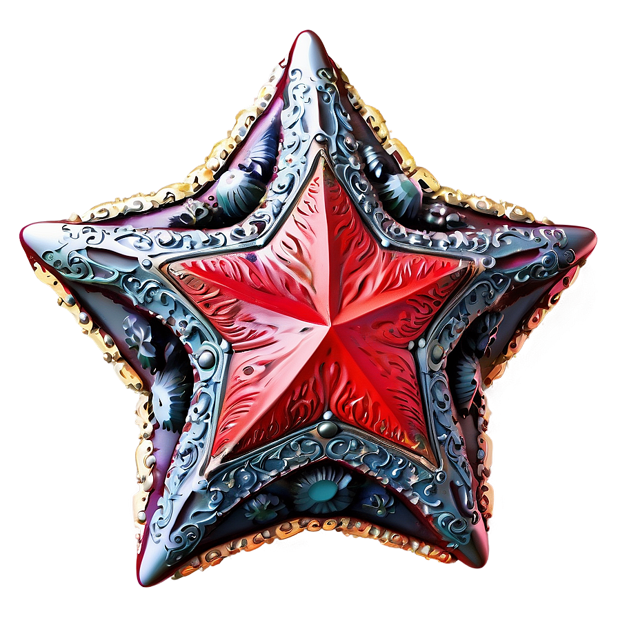 Ornate Red Star Png Etd PNG Image