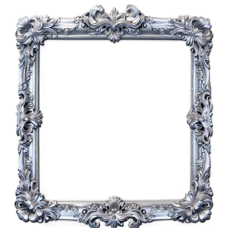 Ornate Silver Picture Frame Png 05042024 PNG Image