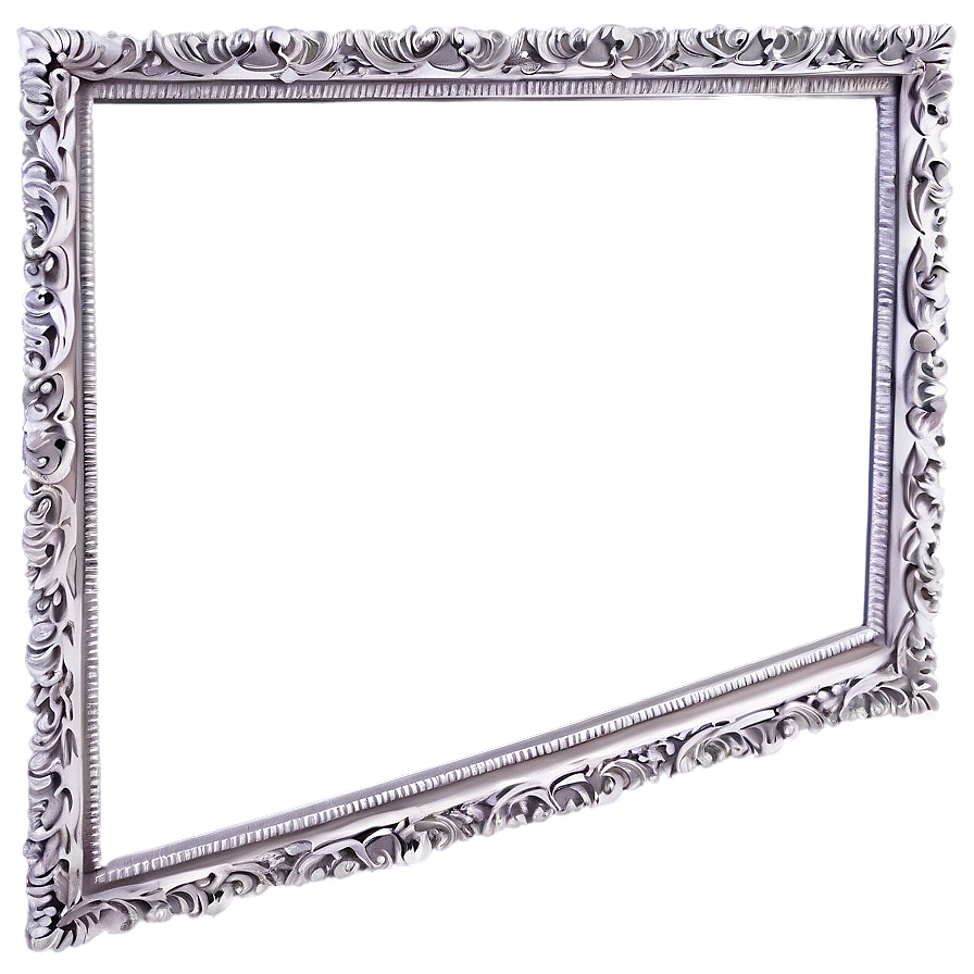 Ornate Silver Picture Frame Png Rdl PNG Image