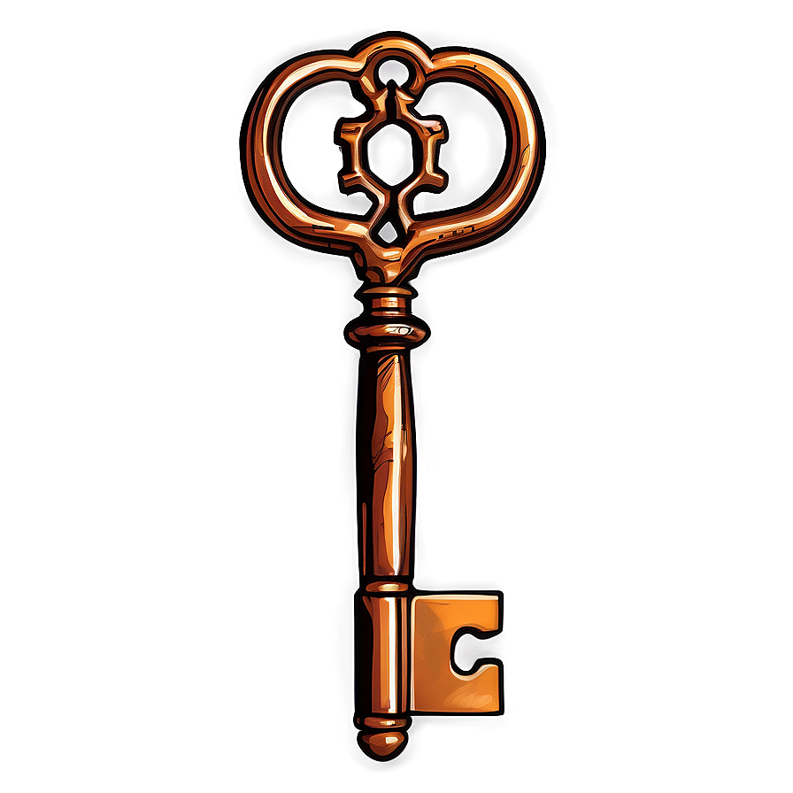 Ornate Skeleton Key Illustration Png Rao PNG Image