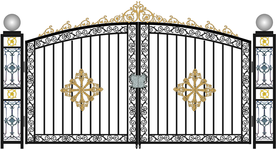 Ornate Wrought Iron Gate PNG Image