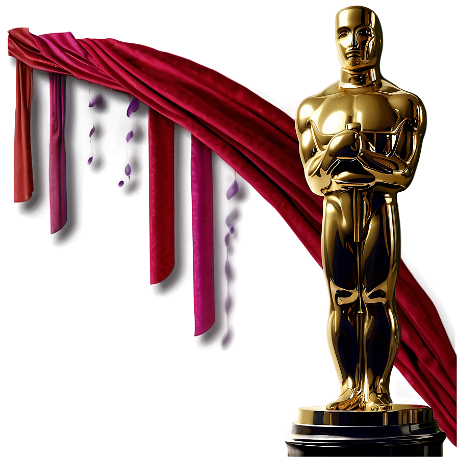 Oscar Statue With Curtain Png 96 PNG Image